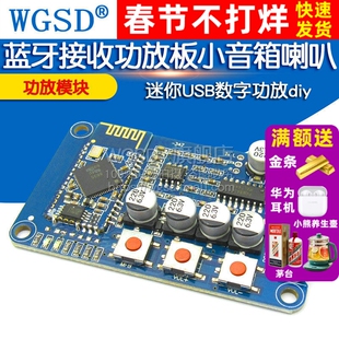 WGSD 蓝牙接收功放板 迷你USB数字功放 小音箱喇叭 功放模块 diy
