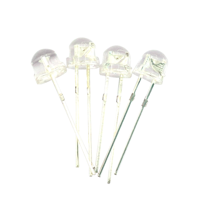 WGSD 5MM 白光草帽白 LED灯 散光发光二极管3.2-3.4V (20个)