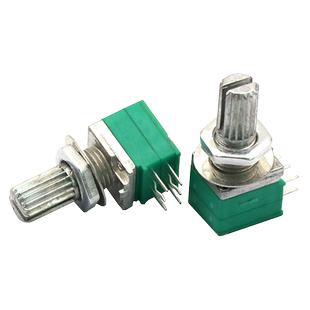 双联6脚 09型 音响/功放/密封电位器柄长B50K 15MM配螺母 (2个)