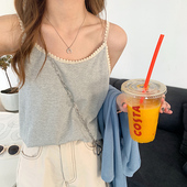 外搭配小西装 吊带背心女内搭夏季 无袖 打底外穿蕾丝花边上衣ins潮