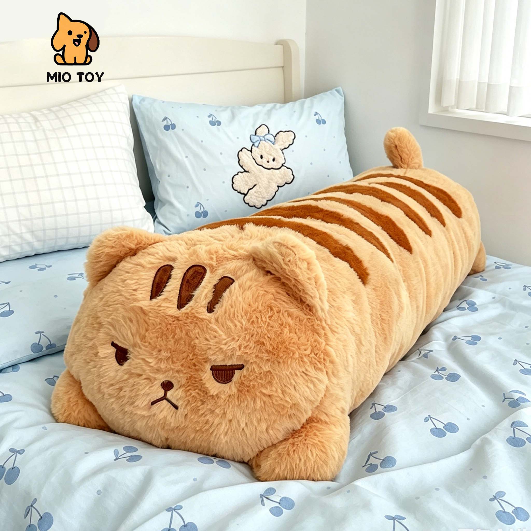 可爱猫咪长条抱枕睡觉用陪睡玩偶