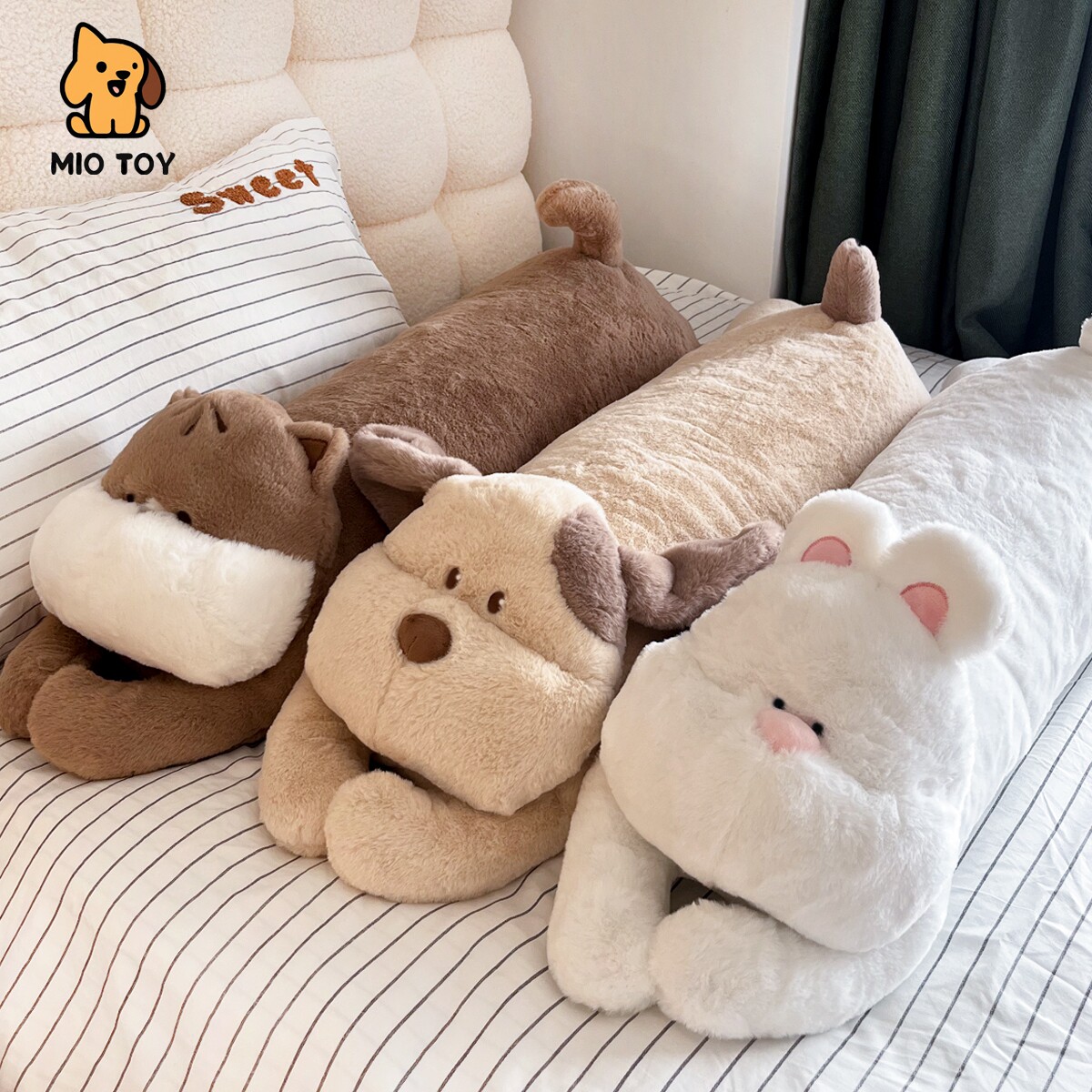 毛绒小狗抱枕玩偶夹腿靠垫女生睡觉专用长条玩具夹腿宿舍床上公仔