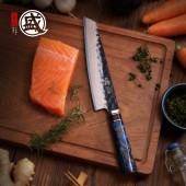 日本三本盛厨师料理刀大马士革刺身寿司刀菜刀鱼生
