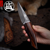 乌兹大马士革钢刀手工锻打手工刀户外高硬度直刀锋利小刀高端刀具