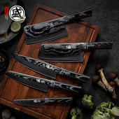 日本三本盛大马士革厨房套装 刀具 组合菜刀家用水果刀切菜刀套装