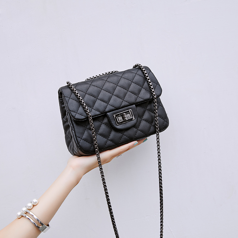 女包2020新款单肩斜挎包ins时尚百搭简约菱格链条小包包小香风潮