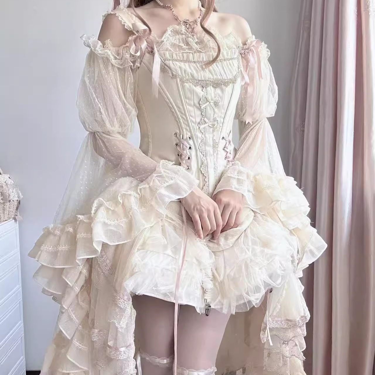 AF【蝶羽姬袖衫三快团尾款】2025原创设计内搭cla系洛丽塔Lolita