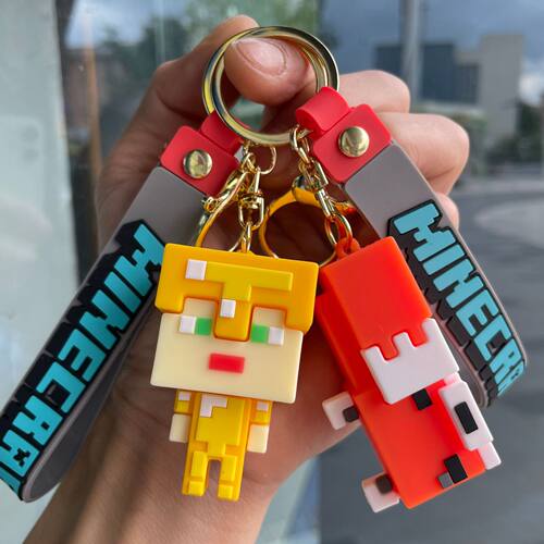 跨境我的世界钥匙扣 Minecraft游戏周边卡通书包小挂件情侣小礼品