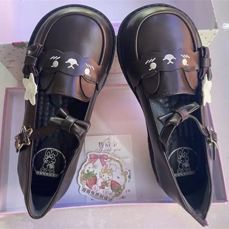 jx厚底lolita穿搭波波熊大头lo鞋可爱洛丽塔鞋单鞋jk制服鞋子