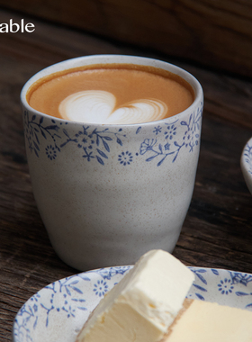 Hitable凡花手握杯陶瓷杯子水杯办公室家用喝水宿舍可爱情侣伴手