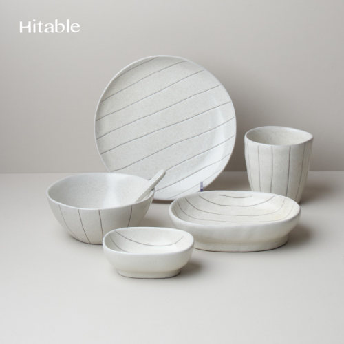 Hitable 随笔一人食套装餐具组合复古窑变釉碗盘节日礼物伴手礼