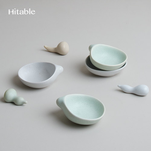 Hitable葫芦原创设计筷架味碟极简北欧风小吃碟创意碟火锅蘸料碟