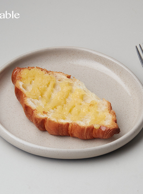 Hitable大耳朵圆盘不规则复古陶瓷盘子餐厅哑光牛排创意菜摆台