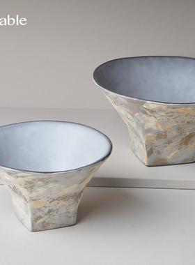 Hitable盘古高足钵陶瓷大碗家用侘寂风坚果水果碗高脚乔迁礼物