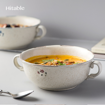 Hitable Grandma's系列花边双耳碗汤碗陶瓷拉面沙拉甜品ins田园风