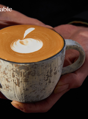 Hitable盘古马克杯磨砂质感陶瓷咖啡杯创意手工刷纹拿铁杯牛奶杯