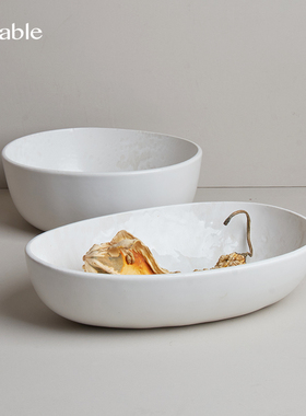 Hitable珍珠 超大异形钵家用客厅水果碗大容量