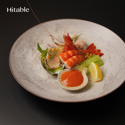 Hitable盘古陶瓷深盘手工刷纹
