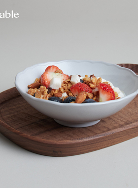 Hitable花边小碗陶瓷小菜碗酸奶水果沙拉碗高颜值餐厅餐具甜品碗