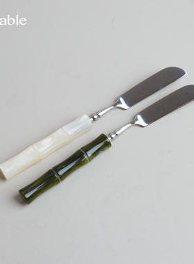 Hitable竹节黄油刀304不锈钢亮面果酱刀复古抹面包奶油奶酪西餐