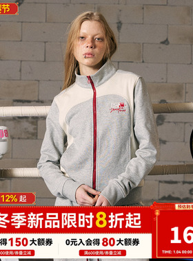 【运动解构】DONSMOKE美式复古正肩上衣DSM圆弧拉链拼接运动卫衣