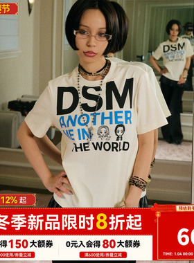 限量200件DONSMOKE正版NANADSM大字母正肩印花T恤DSM人物形象上衣