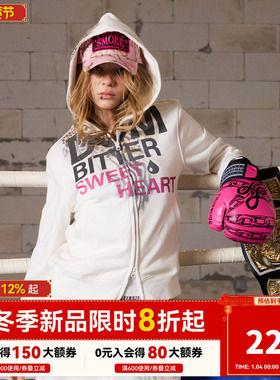 【豹纹甜心】DONSMOKE豹纹印花苦命甜心外套DSM logo正肩连帽卫衣