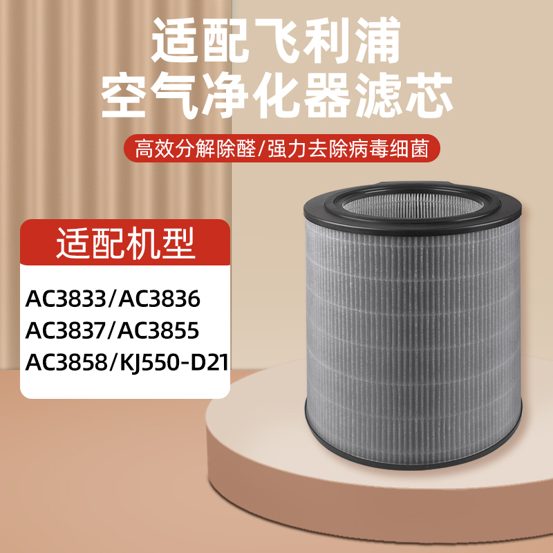 适配飞利浦空气净化器滤网AC3833/3836/3837/3858/3855滤芯FY4150