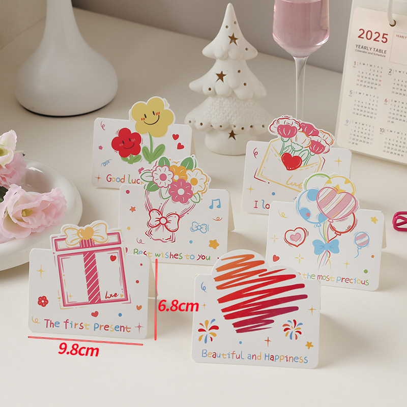 简约明信高级感嗯片贺卡小卡片端午节心愿卡手写空白卡片祝福留言许愿七夕情人节花店生日感谢批发圣诞节新年