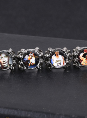 男士合金欧美球迷开口可调节戒指