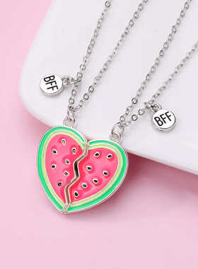 卡通西瓜磁吸项链男女同款