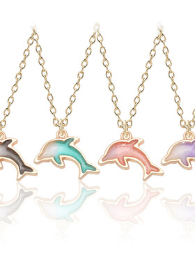 合金十字链女闺蜜卡通小海豚项链