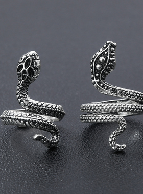 蛇戒指骷髅指环潮男嘻哈手饰礼品