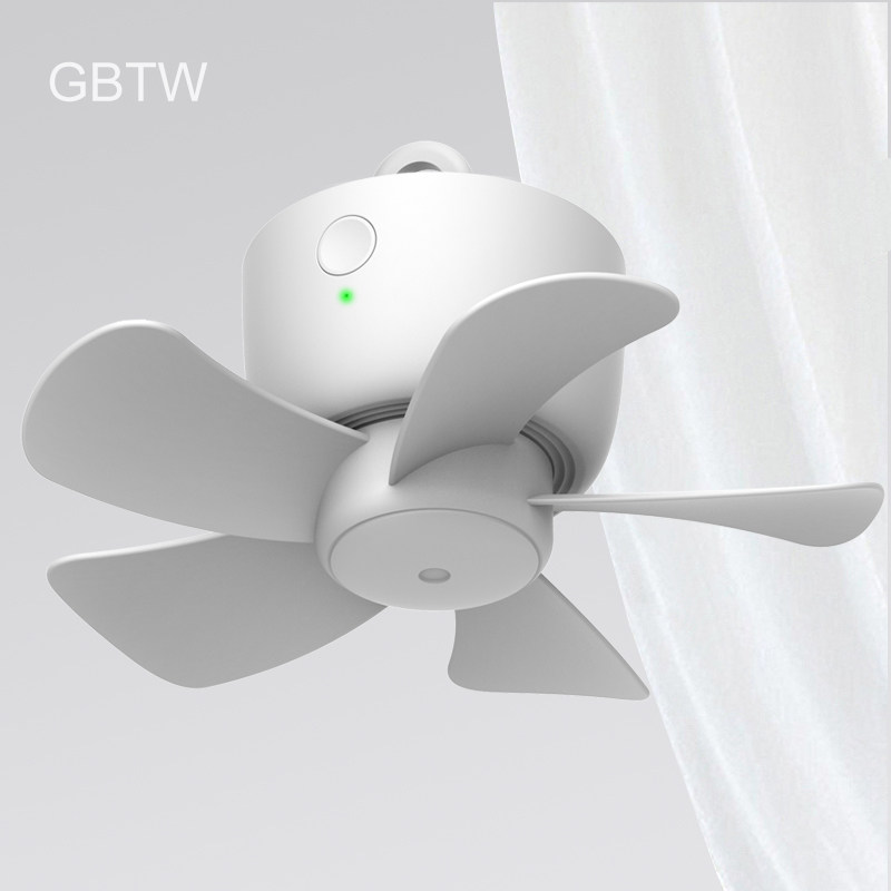 GBTW充电小吊扇USB学生宿舍微风静音小型电风扇床上寝室上铺帐篷