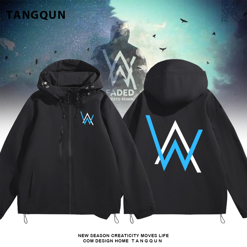 艾伦沃克alanwalker同款连帽冲锋衣秋冬休闲学生夹克电音摇滚外套