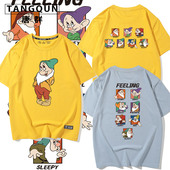 卡通小矮人短袖 T恤男女2020新款 ins潮宽松纯棉韩版 网红同款 情侣装