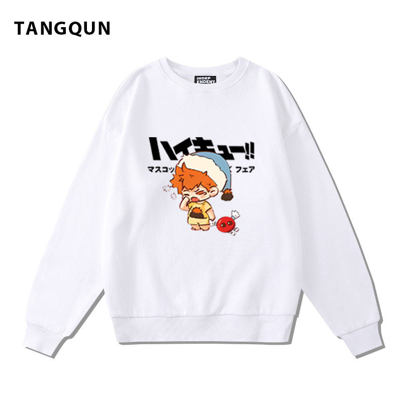 卡通联名排球少年圆领卫衣男秋冬新款潮牌青少年运动宽松长袖衣服