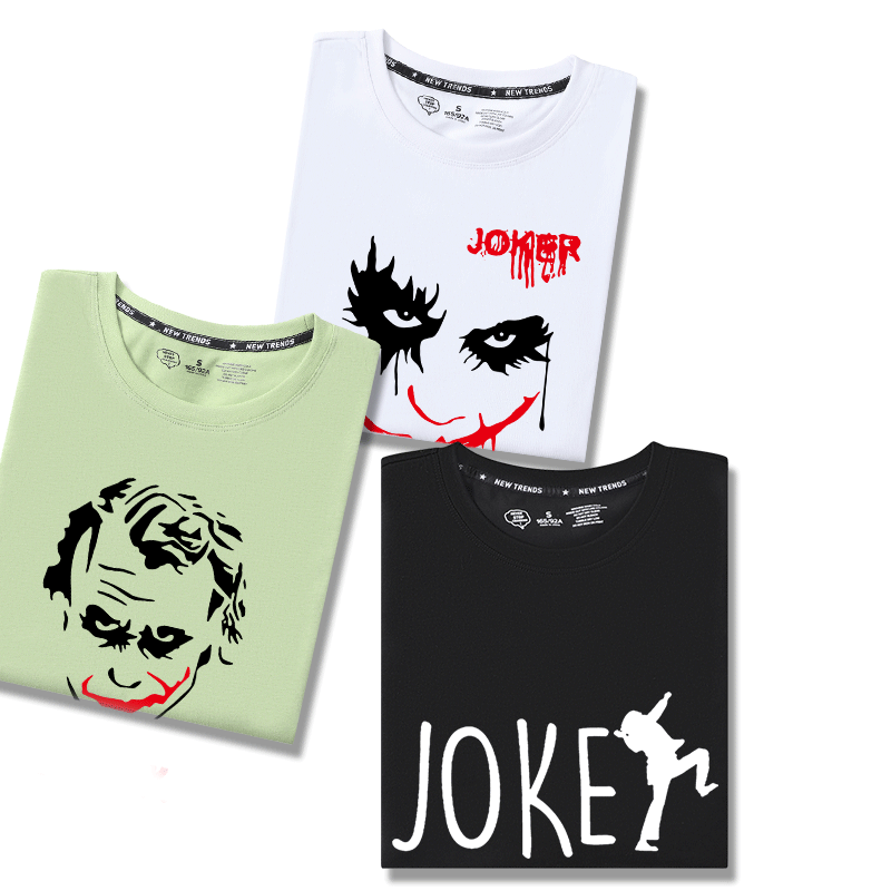 潮牌嘻哈反派小丑T恤DC漫画人气蝙蝠侠罗宾JOKER头像短袖个性体恤