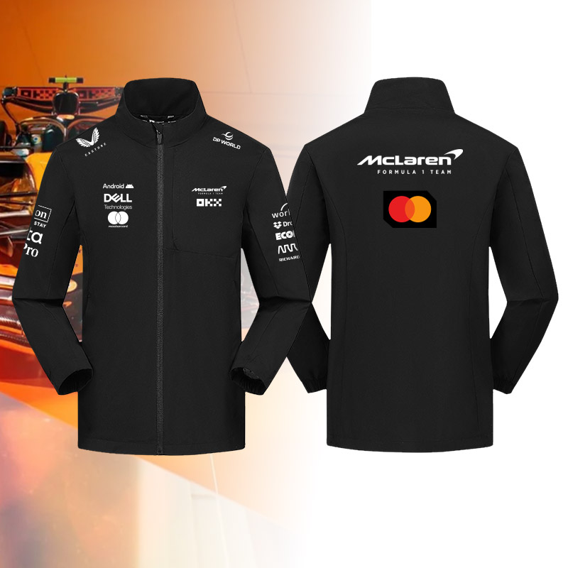 机车服立领夹克衫迈凯伦F1方程式车队服汽车赛车服冲锋衣外套定制