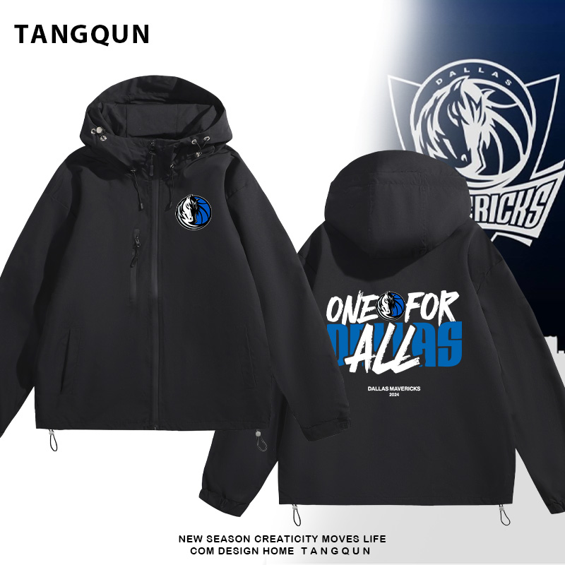 美式篮球训练服季后赛达拉斯独行侠出场服运动冲锋衣男士户外夹克