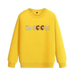 秋冬卫衣男ins上衣字母甜甜圈 I`M GOOD嘻哈宽松情侣韩版学生外套