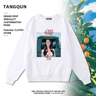 美式复古休闲上衣Lana Del Rey Lust For Life打雷姐周边圆领卫衣