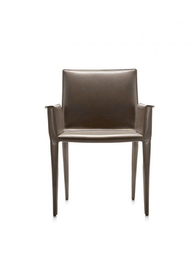 原装进口/意大利Frag/北欧意式简约Latina全真皮包腿扶手餐椅