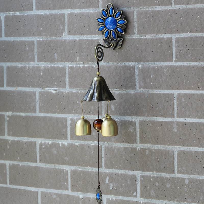 昱珀九叶铃莲复古纯铜风铃挂件铜铃铛家居饰p品声音好听样式好看
