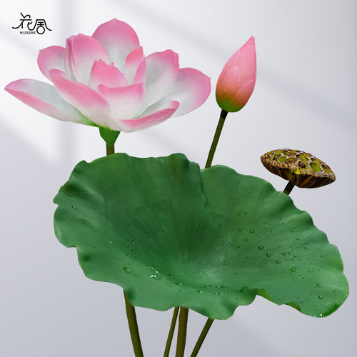 仿真莲花手感荷花仿真花pu莲蓬
