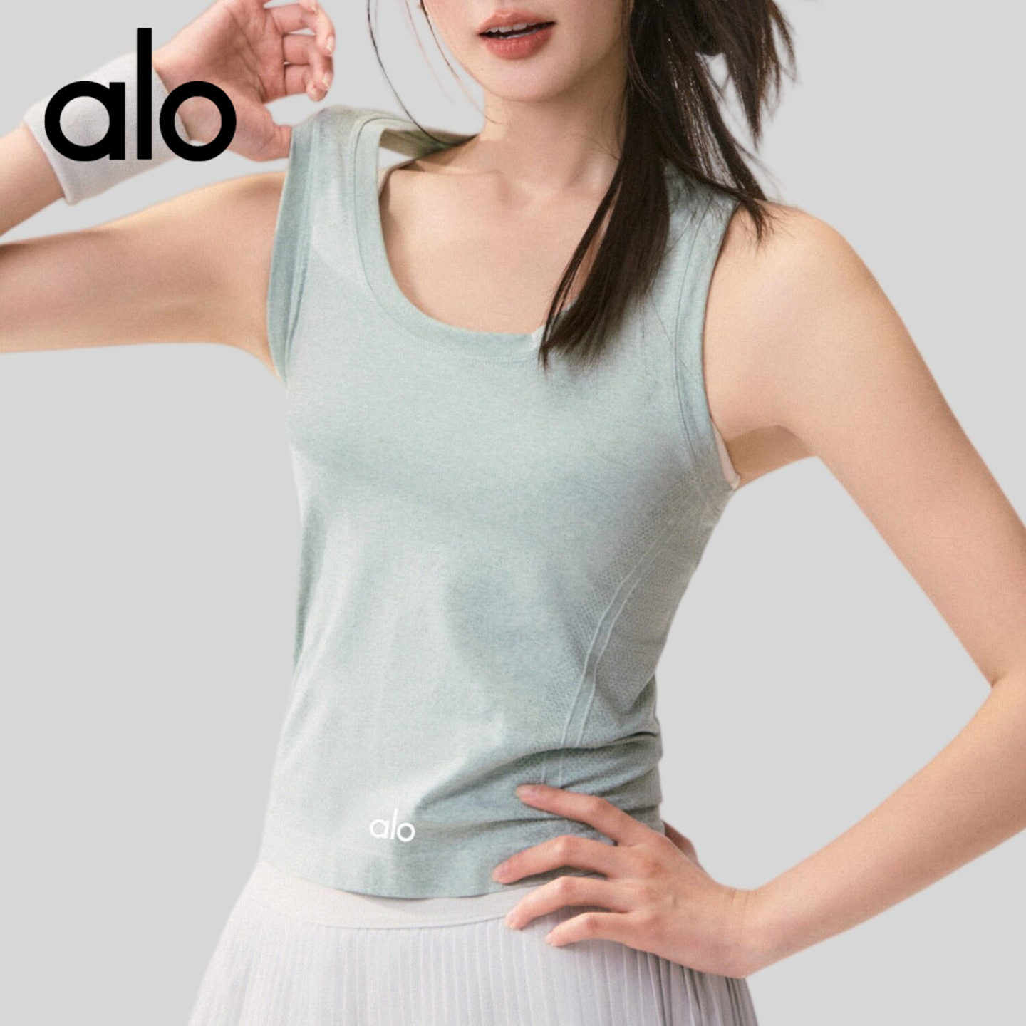 AIo瑜伽背心女工字美背无袖健身T恤跑步训练速干运动上衣清爽套装