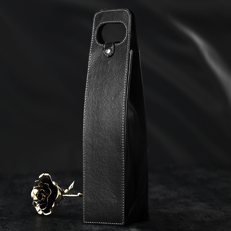 高档单支装红酒包装皮袋葡萄酒通用包装礼盒厂家现货送礼红色礼盒