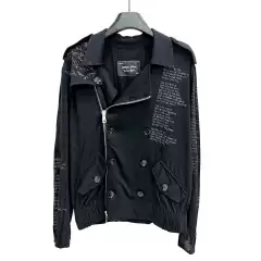 Number (N)Ine 08Ss Birds Feather Poetry Biker Jacket
