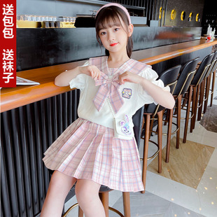 学院风jk制服套装女童夏款星黛露夏季正版夏天夏装百褶连衣裙裙子