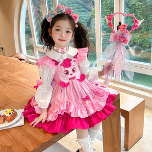 爱心奇妙萌可公主裙女童艾莎冬季乐美秋冬装儿童cosplay连衣裙子